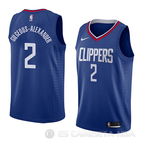 Camiseta Shai Gilgeous-Alexander #2 Los Angeles Clippers Icon 2018 Azul - Haga un click en la imagen para cerrar